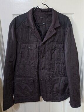 John Varvatos, Men's Semi Quilted Field Jacket in Dark Brown - Casual Layering